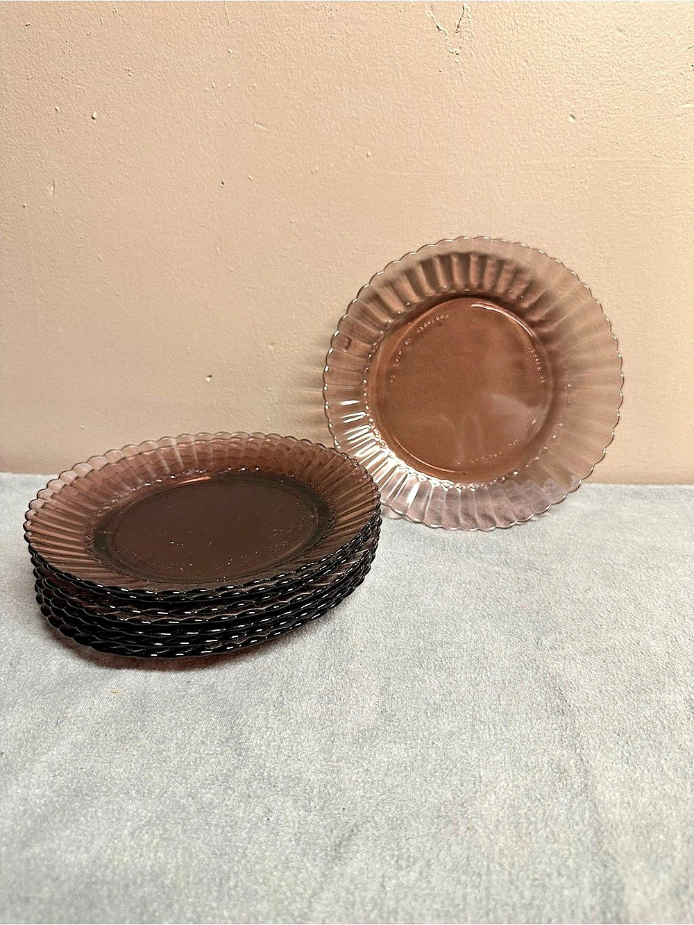 Brown Glass Dinner Plates Set
